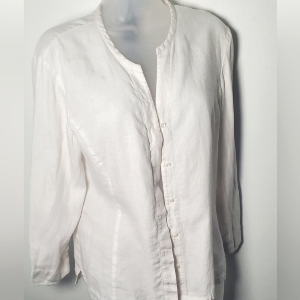 Talbots Cream Button-Down Shirt - image 1